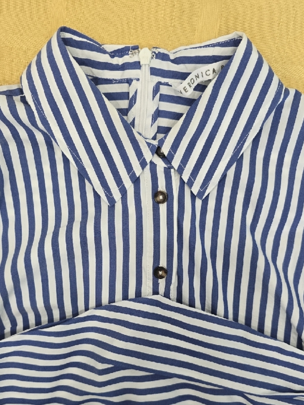 Veronica Beard Moonlight Baylor Striped Button-Front Bustier Combo Shirt - Picture 13 of 15